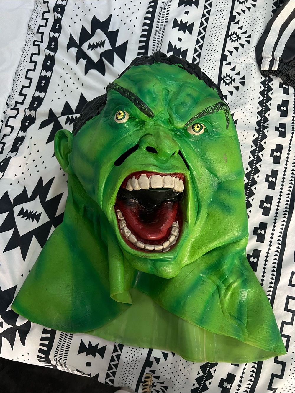 Marvel Hulk Green Resin Monster Mask - Bright Green and Black Accents